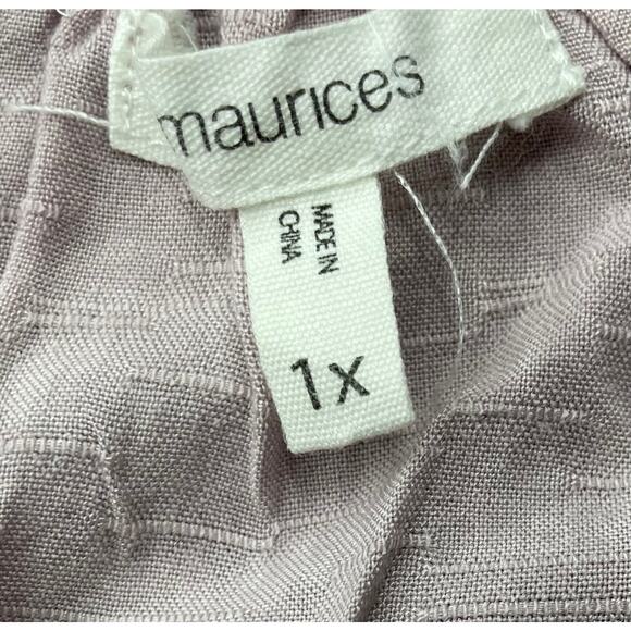 Maurices Top Plus Size 1X Dusty Pink Lace Peplum Boho Blouse Balloon Sleeve - Picture 5 of 6